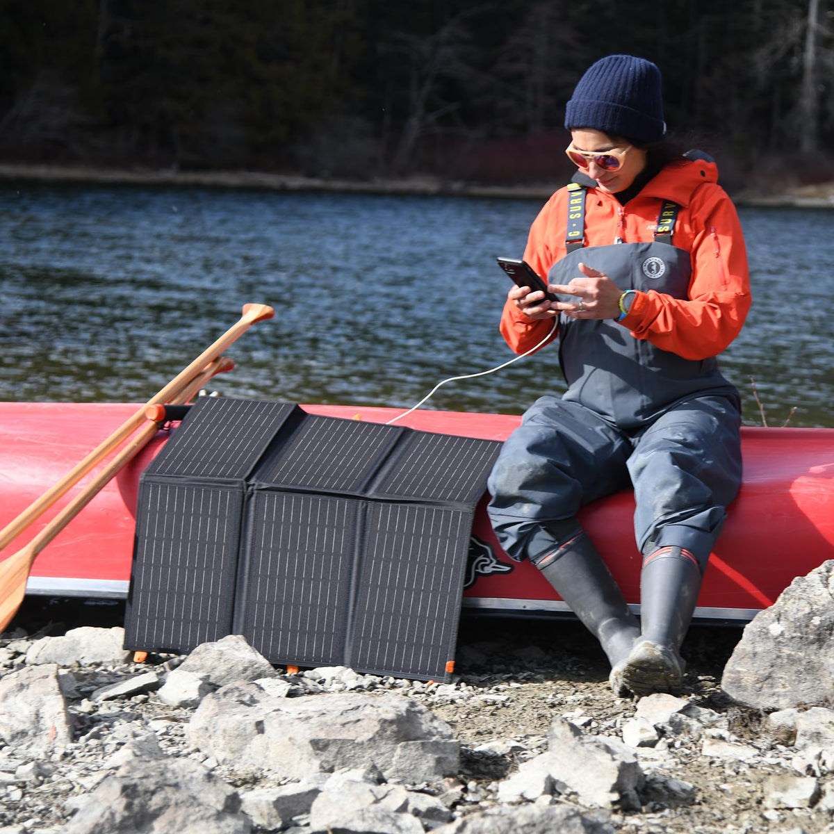 FlexSolar folded to 13.8x9.1 inches for backpacks