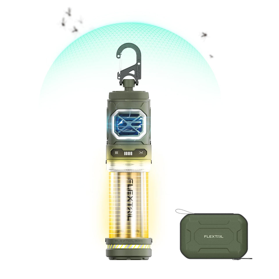 FlexTail tiny mosquito repeller in heat setup view for outdoor protection