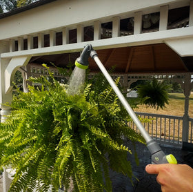 Flexzilla garden nozzle angle head adjusts up to 180 degrees for easy maneuvering