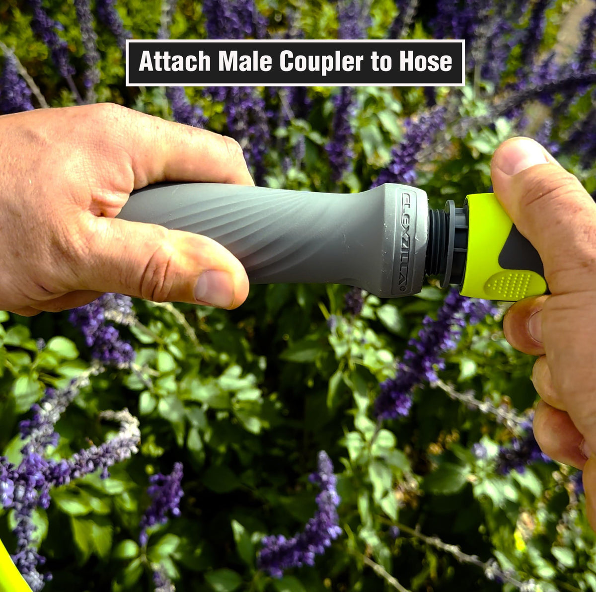 Flexzilla HFZGAK11 flow-stop coupler prevents spray back during disconnect