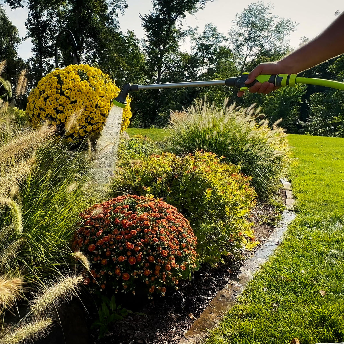 Flexzilla soft-grip handle offers comfortable use during watering sessions