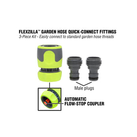 Flexzilla water hose adapters with standard threads for easy tool switching