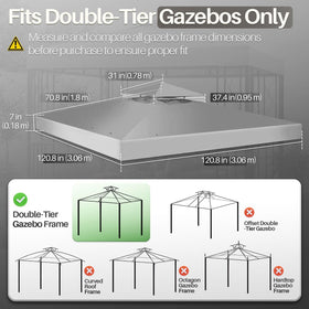 Flexzion Gazebo Cover UV30+ protection provides sun shielding for outdoor spaces.