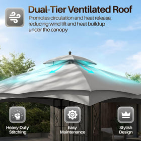 Flexzion Gazebo Cover resists water and dirt to keep your area clean.