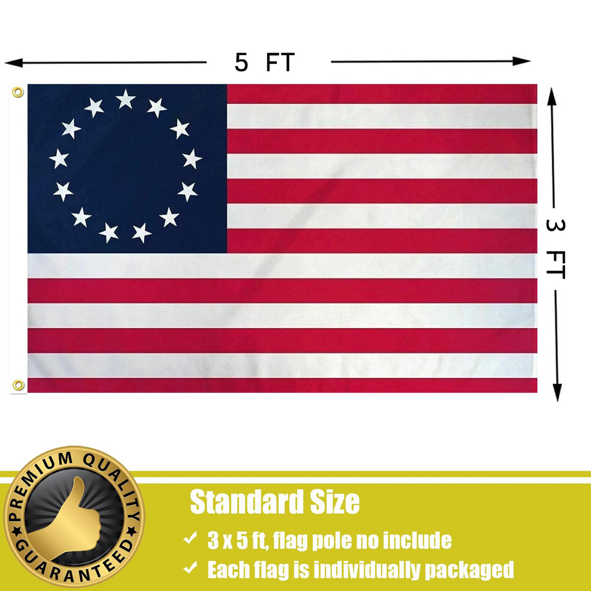 FLGCLUB Betsy Ross flag ideal outdoor decor for porch, yard, or window
