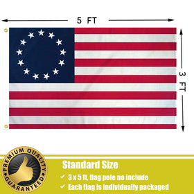 FLGCLUB Betsy Ross flag ideal outdoor decor for porch, yard, or window