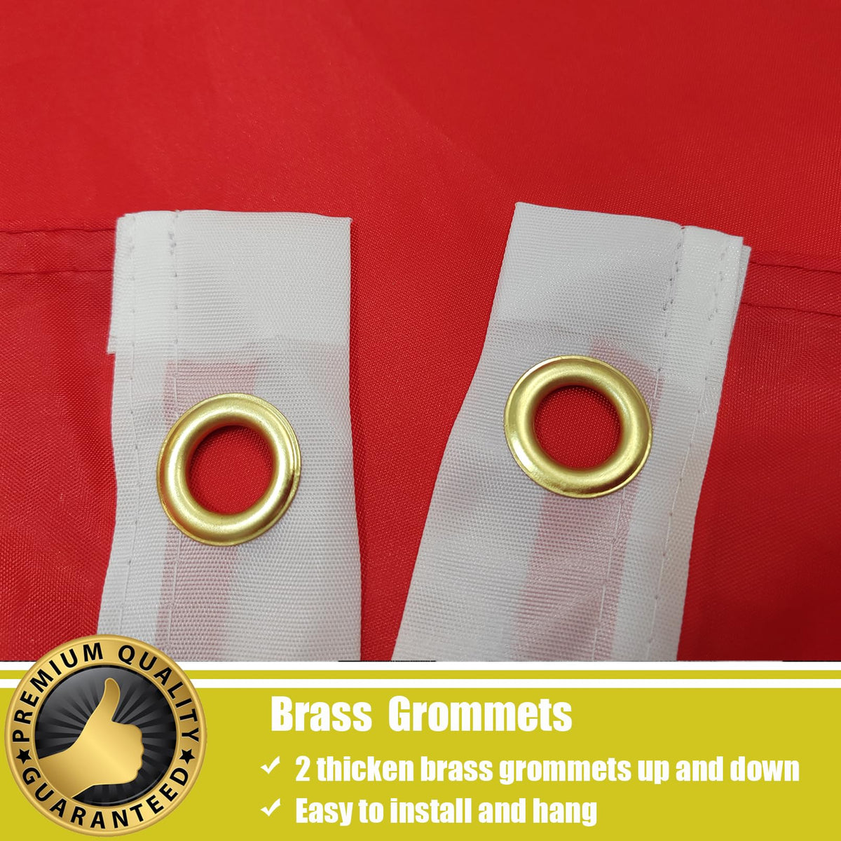 FLGCLUB flag with brass grommets – reliable hanging and quick setup.