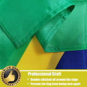 FLGCLUB Brazil flag features brass grommets for secure attachment to poles