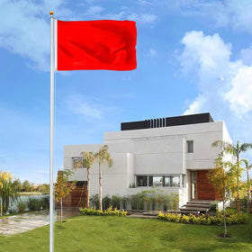 FLGCLUB plain red flag – easy mounting on poles or walls.