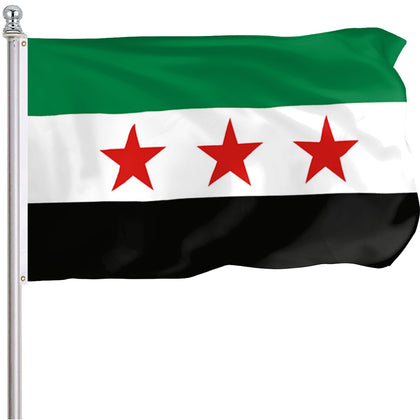 FLGCLUB Syria flag 3x5 ft outdoor display in bright daylight