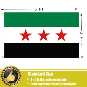 FLGCLUB Syria flag made of lightweight polyester for easy handling