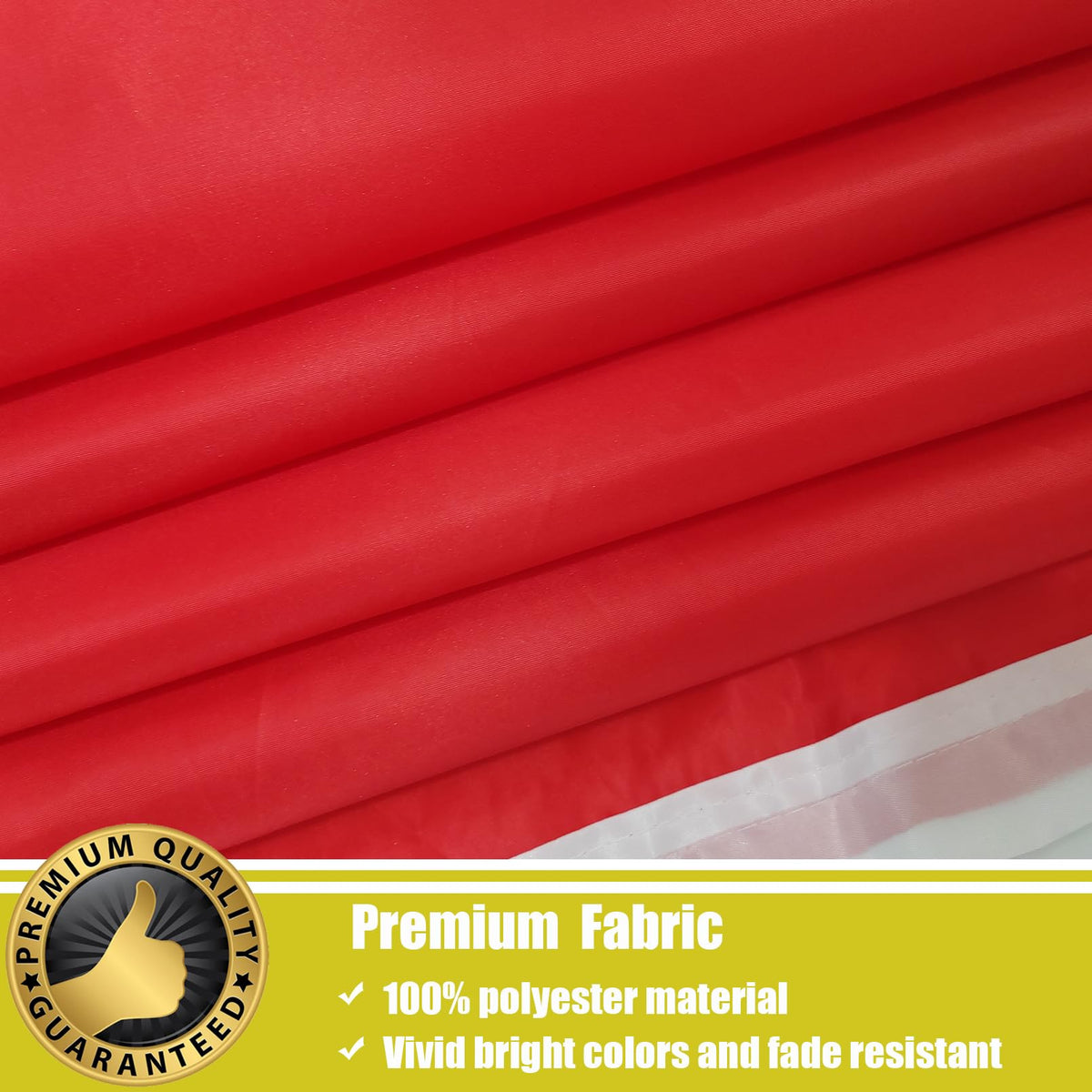 FLGCLUB vibrant red flag – colors stay true in sunlight.