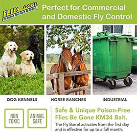 Flies Be Gone fly trap with suspension straps for easy hanging