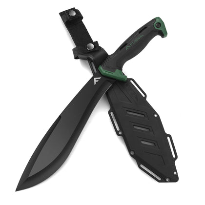 FLISSA machete 11-inch blade close-up showing sharp edge for brush clearing