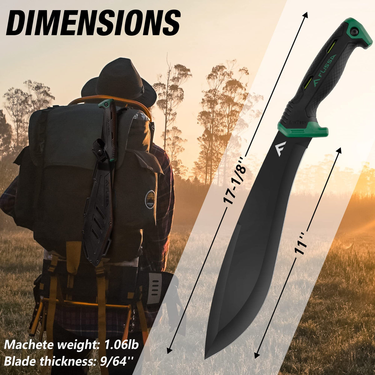 3Cr13 steel blade on FLISSA machete resists rust and stays sharp
