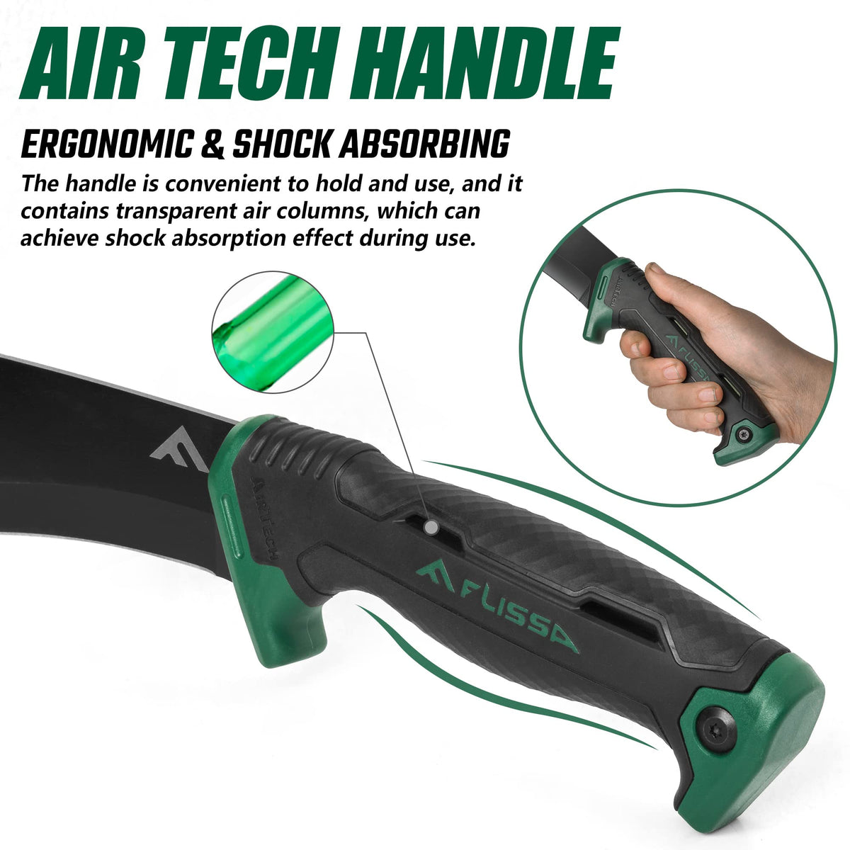 Lightweight FLISSA machete in use showing compact design and balance