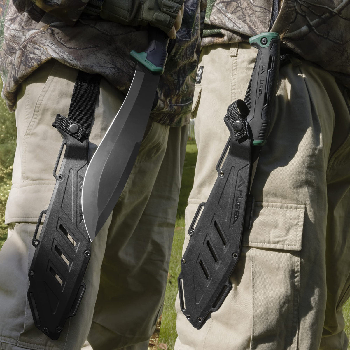 FLISSA machete with shock-absorbing handle reduces vibration during use