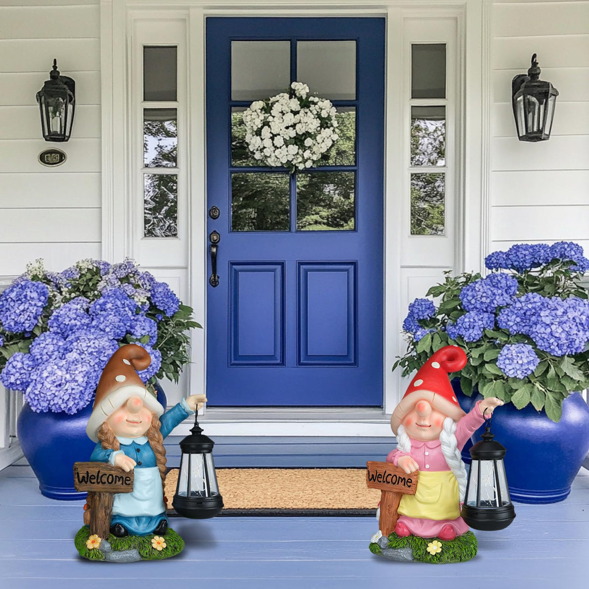 FLJZCZM porch and yard decor gnome enhances entryways.