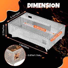FLKQC pellet smoker tray side view highlights sturdy 304 stainless steel construction.