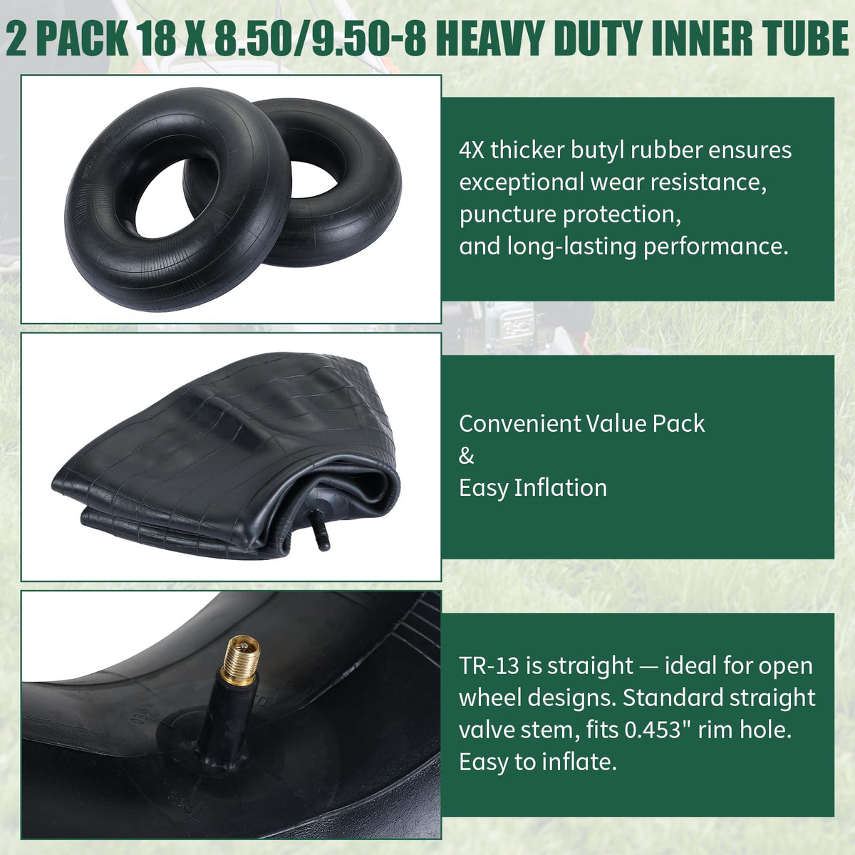 FLKQC two-pack inner tubes for quick replacements on outdoor equipment.