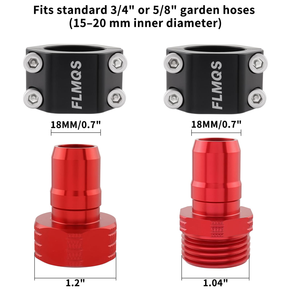 Close-up of aluminum connectors from FLMQS for durable, leak resistant joins.
