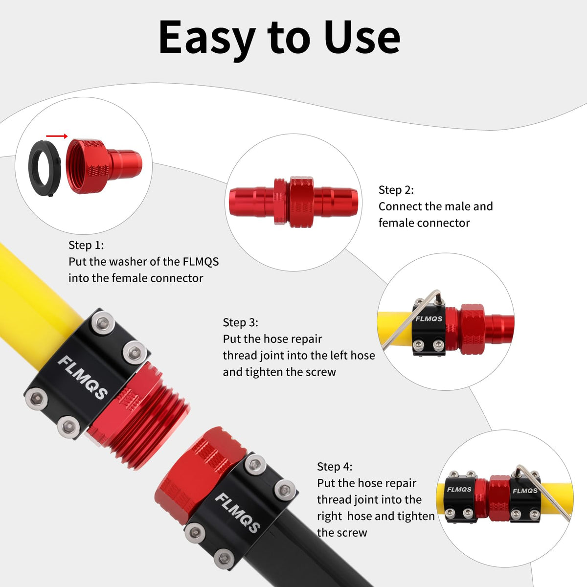 Stainless steel clamps on FLMQS kit provide secure, long lasting seals.