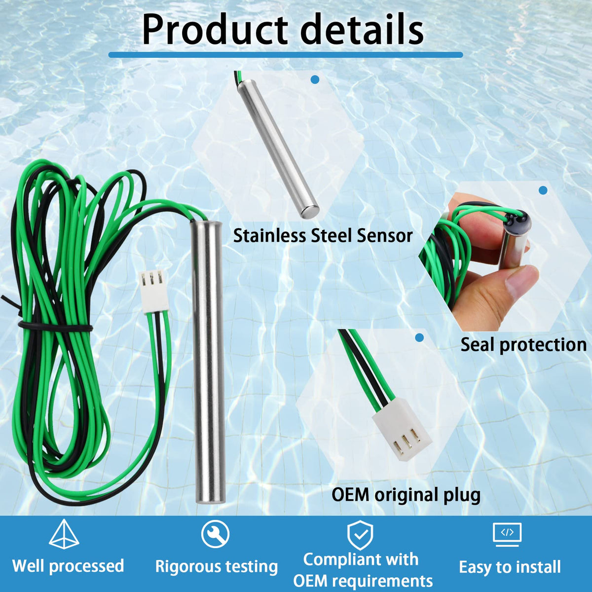 Flngr 009577F temperature sensor close up NTC 100K core