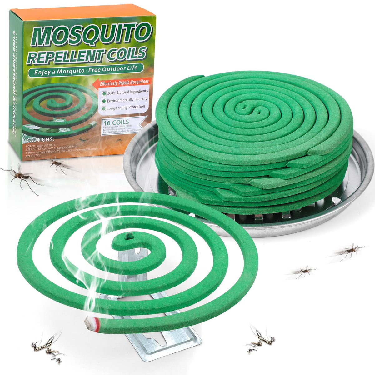FLODTEEK mosquito coils with holder for natural outdoor protection.