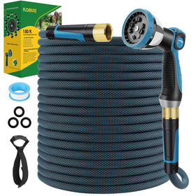 FLOERXIS non-expandable hose 150ft delivers steady water flow for long watering sessions.
