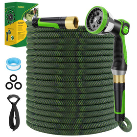 FLOERXIS 25ft non-expandable hose with braided exterior for durable watering