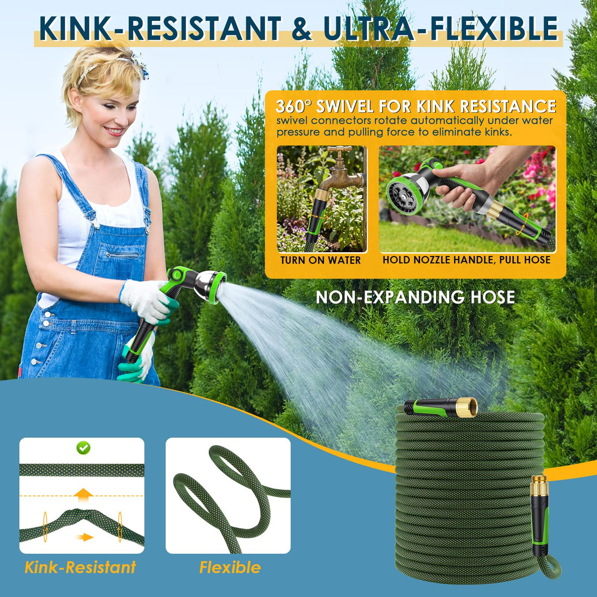 FLOERXIS thumb-control nozzle with 10 spray patterns for versatile tasks