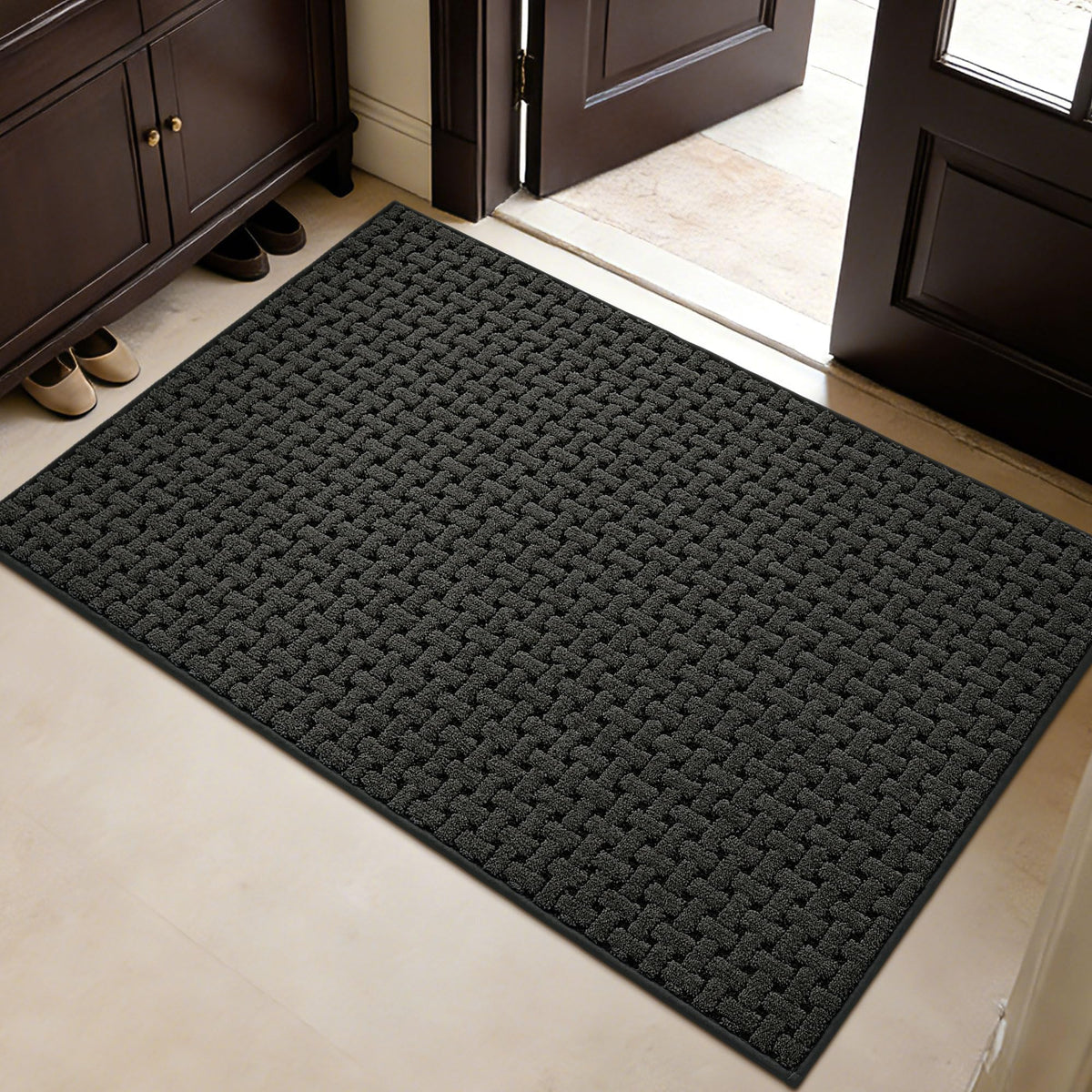 FLOORHUG door mat 32x48 front view with absorbent surface for quick moisture pickup.