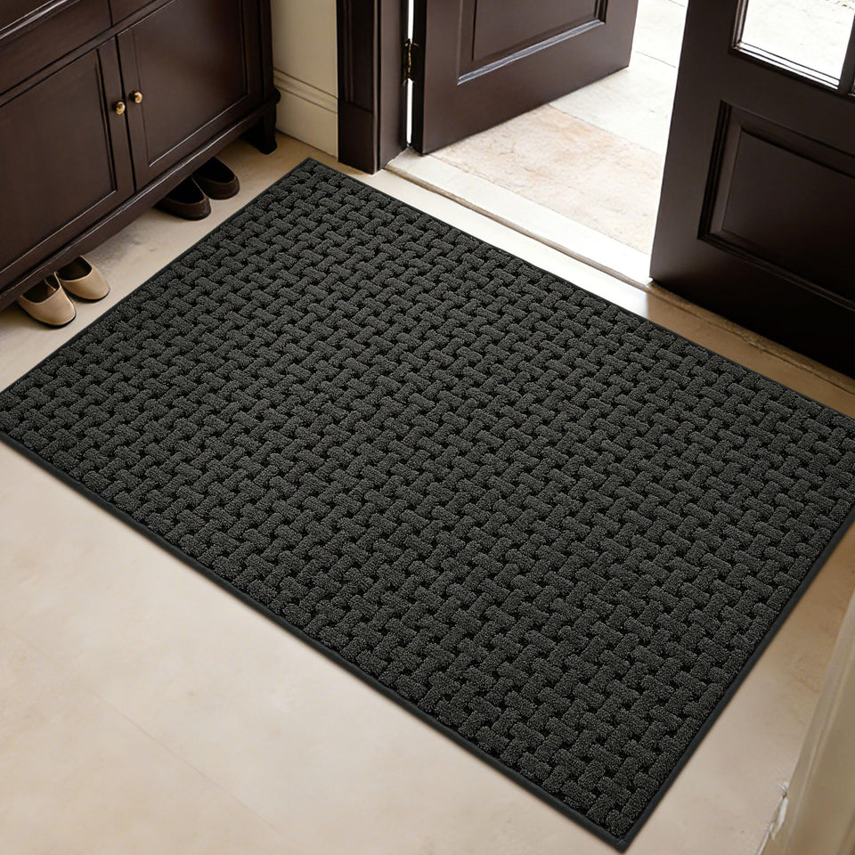 FLOORHUG door mat 32x48 front view with absorbent surface for quick moisture pickup.