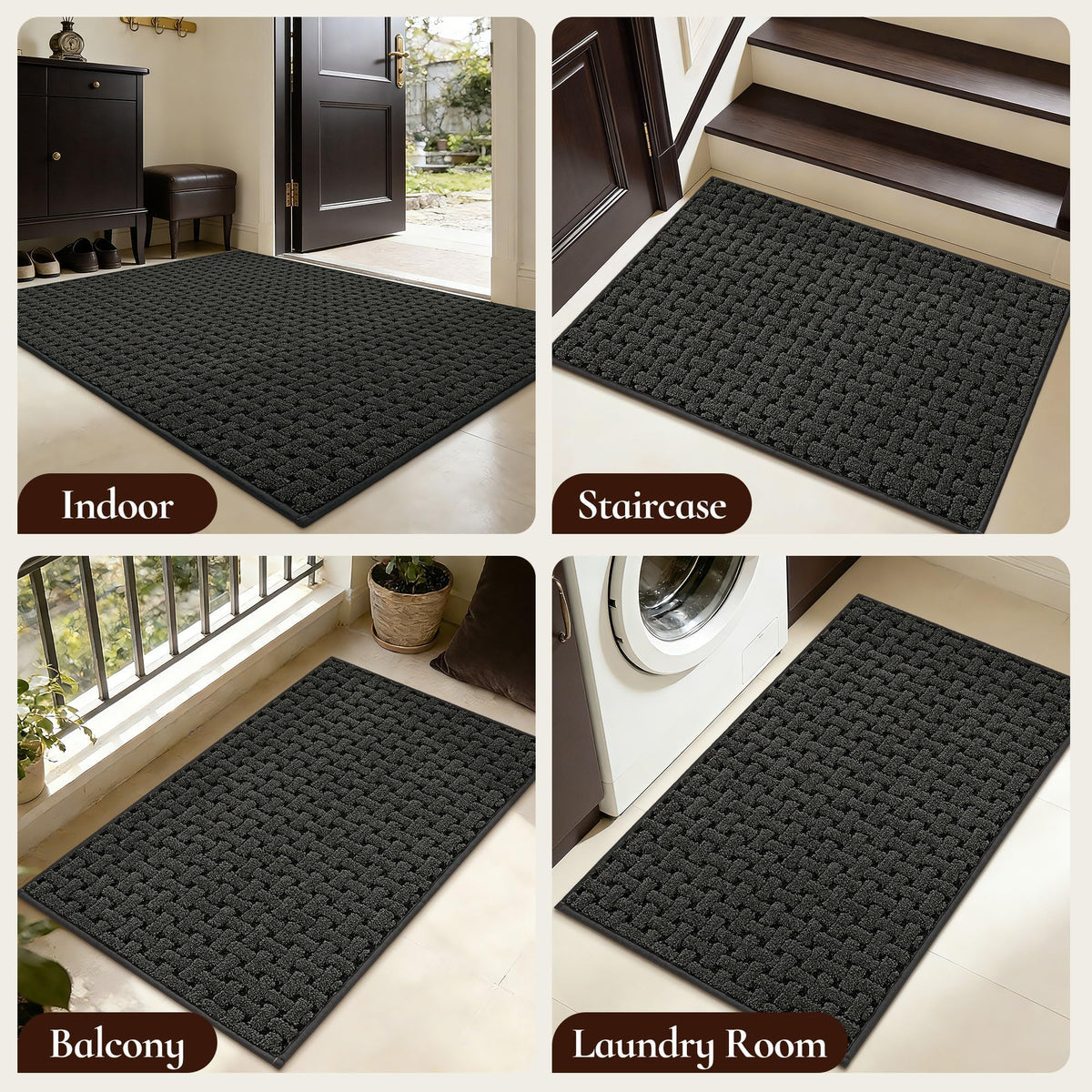 FLOORHUG easy-care mat dries quickly after cleaning or rain.