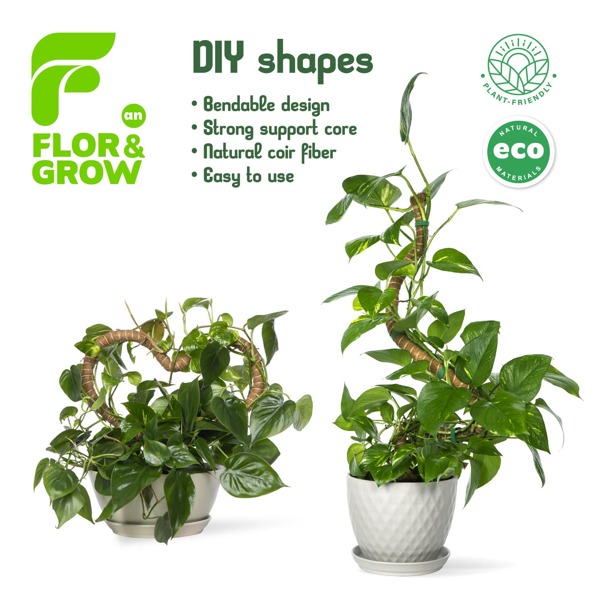 Flor&amp;AN Grow two-pack provides twin support for climbing plants.