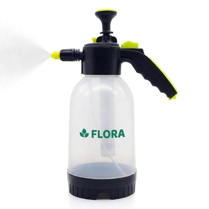 Flora 0.5-gallon sprayer front view showing compact size for garden tasks