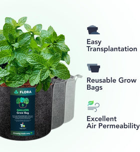 Flora 5-gallon grow bag drainage weave demonstrates efficient water release.