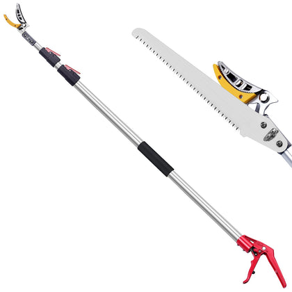 FLORA GUARD Extendable Tree Pruner in extended position reaching higher branches safely.