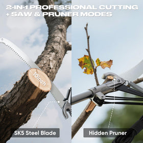 FLORA GUARD four-pulley rope system eases pruning tasks and reduces effort