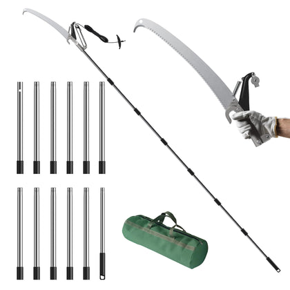 FLORA GUARD extendable pole saw reaching high branches safely from ground level