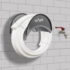 FLORA GUARD rust-resistant coating shields outdoor hose storage from weather.