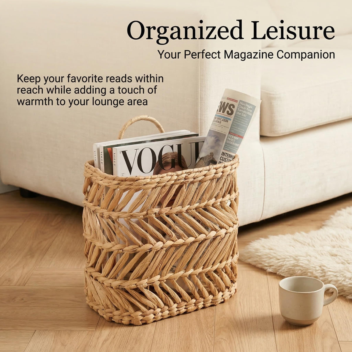 Open-weave design promotes airy storage.