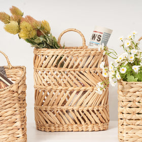 Floramill hanging basket wall display demonstrates open weave breathability.