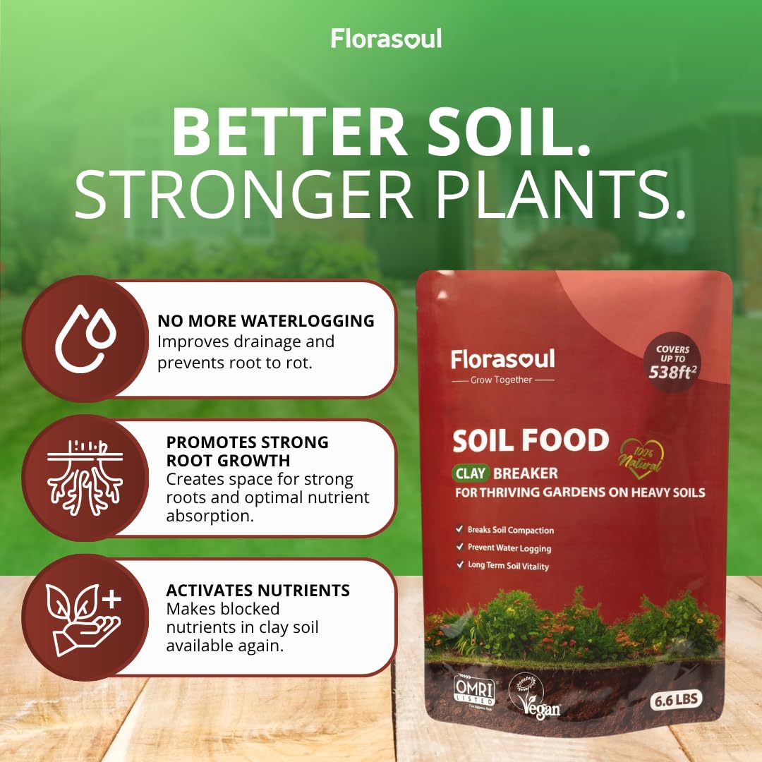 Florasoul Clay Breaker application in lawn showing improved aeration