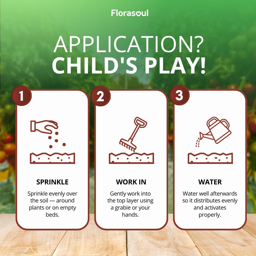 Florasoul Clay Breaker granules mix easily into soil, signaling easier working and better structure