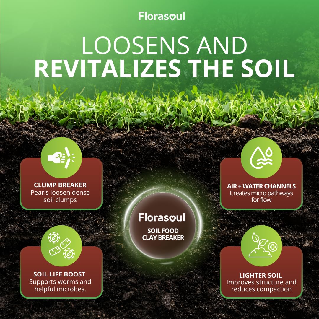 Florasoul Clay Breaker ready-to-use granules in a bed promote faster root development