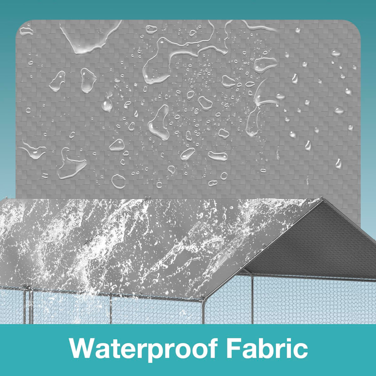 FLOUREE tarp with reinforced eyelets and ball bungees for secure install.