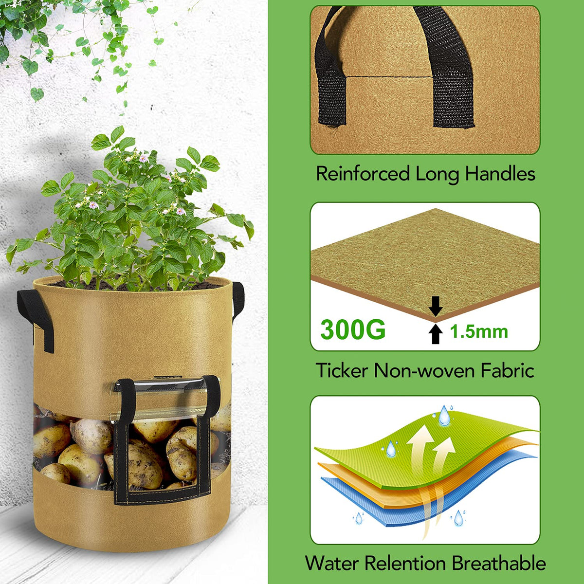 Florelf 7-gallon bags suitable for indoor and outdoor use.