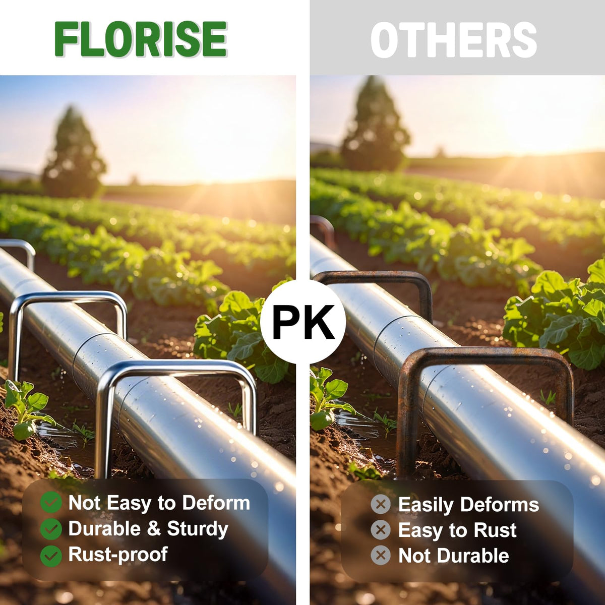 Florise anti-rust all-weather stake stands up to outdoor conditions year round.