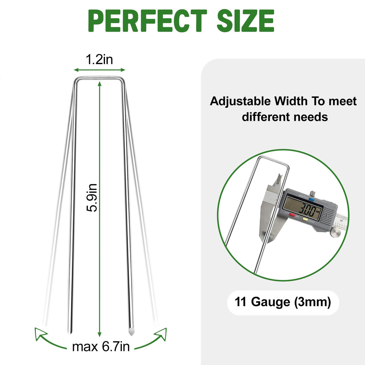 Florise ground-fabric and irrigation stake anchors hoses and fabric securely.